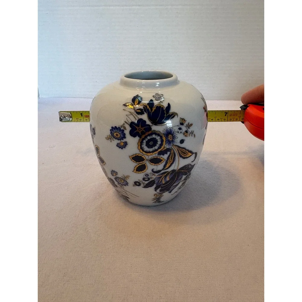 Zsolnay Hungary Porcelain Vase Cobalt Blue Gold Floral La‎ Belle Marre 1983 4.5